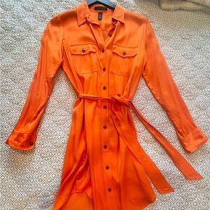 Orange Button-Up Dress